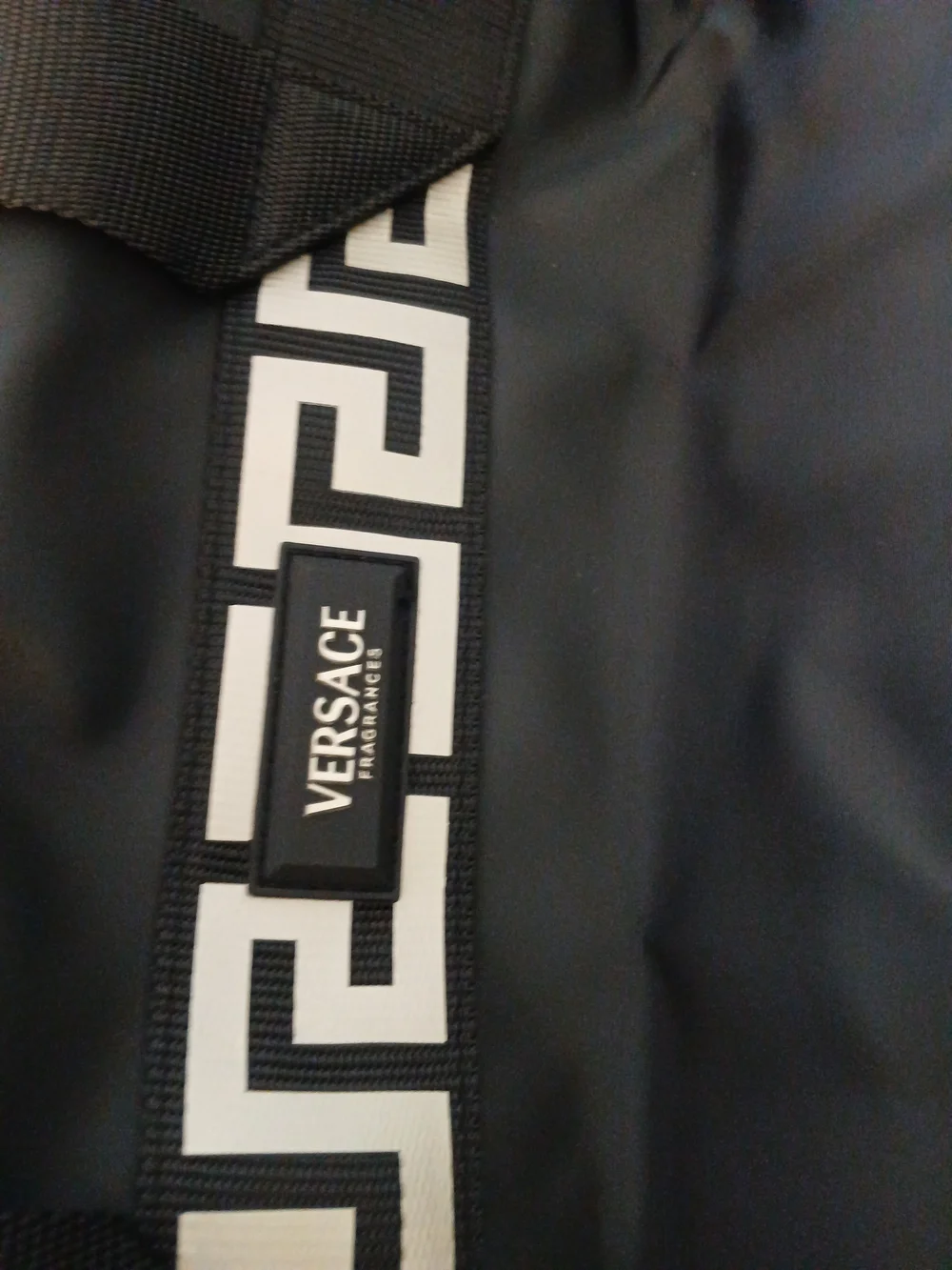 Versace Men’s Black Logo Travel Duffle Bag